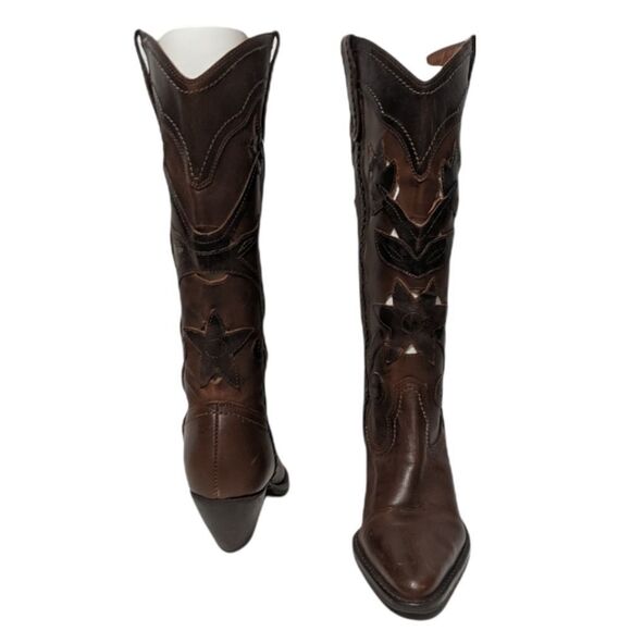 WHITE MOUNTAIN Floral Cutout Leather Western Boots 7 - Picture 3 of 10